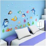 Sk7070 Sticker Ocean Wall Decal for Kids Toddler Baby Shark Turtle Fish bubbles - Image 4