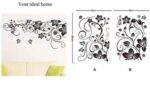 jm7107AB Removable Vinyl Diy Black Nursery Flowers Vine and Beautiful Butterfly Wall Corner Decals Wall Sticker - Image 5
