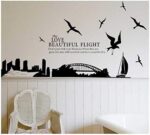 DIY Removable City Silhouette Wall Stickers For Living Room Bedroom Study Room Home Decor - Beautiful Flight Of Sydney - Image 4