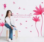 Romantic Red Color Fantastic Flowers Art Wall Sticker Ay9218Bw - Image 2