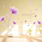decorative wall Purple Flowers In The Wind Wall Decoration DIY Wall Sticker Muurstickers Home Decor Bedroom Background Decoration Stickers ee - Image 4