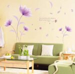 decorative wall Purple Flowers In The Wind Wall Decoration DIY Wall Sticker Muurstickers Home Decor Bedroom Background Decoration Stickers ee - Image 5