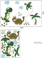 Walplus 50x70 cm Wall Stickers Large Cute Dinosaur Mural Vinyl Home Decoration DIY Décor Wallpaper Children Kids Room Gift, Multi-ColourAy7008 size45x60 - Image 2