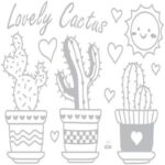 Lovely Sunflower Cactus Pot Plants Pastoral Style Wall Stickers Wall Decal size 60x90 jm8215 - Image 2
