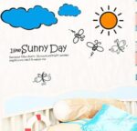 Removable Cartoon I Like Sunny Day Butterflies Bees Wall Stickers Living Kids Room Wall Sticker Decal Home Decor ee size 45x60 ay609 - Image 4