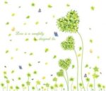 Heart Green Leaf Butterfly Wall Sticker Wall Paper Sticker Renewal Removable Stylish Cute Flower Grass Plant Butterfly Children's Room Decor Present size 50x7 am7047 - Image 4