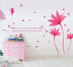 Romantic Red Color Fantastic Flowers Art Wall Sticker Ay9218Bw - Image 4
