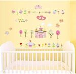 Princess Castle HOT SELL New Glow In Dark Removable Wall Stickers Kids Room Decor Art Deca  size 60x90 - Image 2