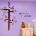 Cartoon Vogelhoogte Meting voor Kinderen Groeidiagram Muurstickers Kleuterschool Kamer Decoratie Verwijderbare Vinyl Poster Stickers  size 60x90 dlx6016 - Image 4