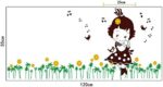 Shy Girl Birds Singing Music Notes Flowers Green Leaves Wall Decal PVC Home Sticker House Vinyl Paper Decoration WallPaper Living Room Bedroom Kitchen Art Picture DIY Murals - Image 5