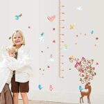 Wall Sticker Height Meter Bambi Fawn Deer Chunchun Cute Kids Growth Record Height Record Nursery Kindergarten kawaii size 50x70 sk7096