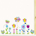 Cartoon Owls Butterflies and Flowers Wall Decals, Children's Room Nursery Removable Wall Stickers Murals size 60x90 jm5116 - Image 3