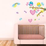 Tree Bird Cartoon Removable Tree Heart Wall Sticker Cozy Romantic Bedroom Living Room Kitchen Bathroom Removable Wall Sticker 50X70CM - Image 2