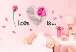Oren Empower Pink Rose Plant Medium Size Wall Sticker (Wall Covering Area - 55 cm X 150 cm) - Image 2