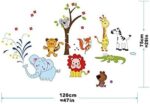 StickieArt Jungle Toons Animal Wall Stickers, Home Decoration DIY Removable Decals for Kids Nursery Bedroom Living Room - Image 5