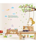 Cheap DIY Cartoon Swing girl Vinyl Removable Kid Room DIY Wall Stickers Decal environment Mural Decor AY7198 - Image 3