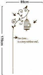 Jm8316 Tree hanging bird cage wall sticker, suitable for living room background bedroom decoration wallpaper - Image 7