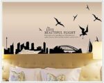 Ay 1912 City Silhouette Wall Stickers For Living Room Bedroom Study Room Home Decor - Beautiful Flight Of Sydney - Image 6