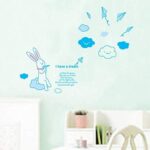 I have a dream Hand-Drawn style rabbit High quality DIY Decorate Wall Decal Sticker Decor for Kids Home Nursery Room for Children's Bedroom size 50x70 ay7038 - Image 2