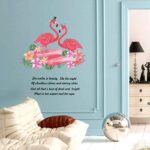 Sk7167 Nordic style wall stickers green leaf lovebird couple flamingo home decoration stickers girls room sweet love sayings home - Image 2