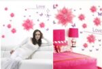 DM570077 Love these forever happy memories pink flower Vinyl Home room Decor Removable DIY Art WallPaper Wall Sticker - Image 2