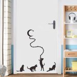 Kids Wall Decals,Wall Decor Stickers For Living Room,Four Cats And Moon Background Wall Stickers Hand-Painted Wall Stickers Removable Self-Adhesive  nc4kit- 32x57 w5 - Image 5