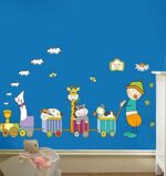 Animal Trains Kids Wall Decals Wall Stickers Peel and Stick Removable Wall Stickers for Kids Nursery Bedroom Living Room abc1034 - Image 2