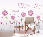 Oren Empower Charming Pink Flower Large Wall Stickers (Finished Size on Wall - 150(w) x 50(h) cm) - Image 2