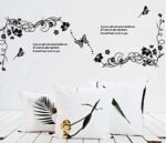 Butterfly Wall Sticker Black Vinyl Wall Art Floral Wall Paper PVC Removeable Wall Decor AY-817 - Image 2