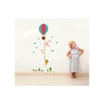 Jm8264 Wall Sticker Cartoon hot air balloon Height Ruler Wall Art Sticker Wall paper Blue - Image 5