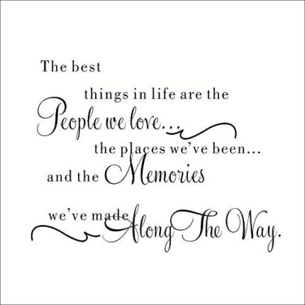 The best things in life are the people we love, the places you've been the memories you've made along the way, Family Wall Art Wall Stickers Dz021  Size 60x35cm