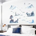Wall Sticker Wall Decal Wall Decal Kids Bedroom Children's Room (Blue Forest size 60x90  hm92069 - Image 2