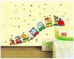 Wall Sticker Art Decor Self Adhesive Waterproof Wallpaper Cartoon Animal Train Wall Stickers Children's Room Kindergarten Classroom Background - Image 5