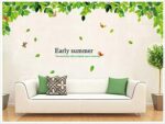 Large removable wall stickers Spring life green leaves art decal PVC environmental Home decoration Living room Sitting room Sofa TV background size 60x90 am081 - Image 2