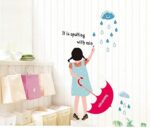 Ay881Romantic Cats Lovers In the Street Lamp DIY Removable Wall Stickers Living Room Decoration Mural Decal PVC Wall Paper - Image 2