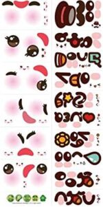 Cartoon Cute Smiley Face Expression Wall Sticker Mural PVC Removable Laptop Refrigerator Decals Waterproof - Image 4