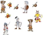 Cartoon character knight wall sticker, Ncs0022 - Image 3