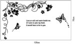Butterfly Wall Sticker Black Vinyl Wall Art Floral Wall Paper PVC Removeable Wall Decor AY-817 - Image 8