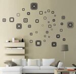 Jm8336 Wall Decal White/Black Squares Vinyl Wall Decals Stickers Peel and Stick Graphic Mural Square Boxes Kit Appliques - Image 3