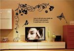 Butterfly Wall Sticker Black Vinyl Wall Art Floral Wall Paper PVC Removeable Wall Decor AY-817 - Image 5