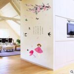 Sk7157 Peach Blossom Girl Wall Sticker - Image 4