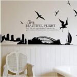 Ay 1912 City Silhouette Wall Stickers For Living Room Bedroom Study Room Home Decor - Beautiful Flight Of Sydney - Image 2