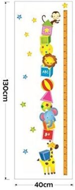 Home Find Height Measurement Wall Stickers Baby Growth Chart Cartoon Animal Acrobat Monkey Children Decals Vinyl Removable Kids Nursery Room Home Decoration 15.7 inches x 51.2 inches - Image 2