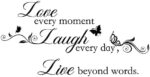 Live Love Laugh - Wall Sticker Art Mural Quote Lettering Living Room Decal (Brown, X Large) - Image 4