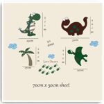 Walplus 50x70 cm Wall Stickers Large Cute Dinosaur Mural Vinyl Home Decoration DIY Décor Wallpaper Children Kids Room Gift, Multi-ColourAy7008 size45x60 - Image 4