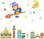 Glow In The Dark Planet & Stars Wall Stickers, girl moon for Wall Decor, Perfect for Children Kid and Play Rooms wallpaper - Image 4