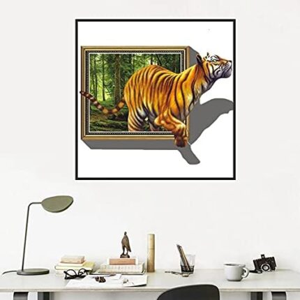 3-D Tiger Frame Decal wall Sticker size 70x100 ay8001xl