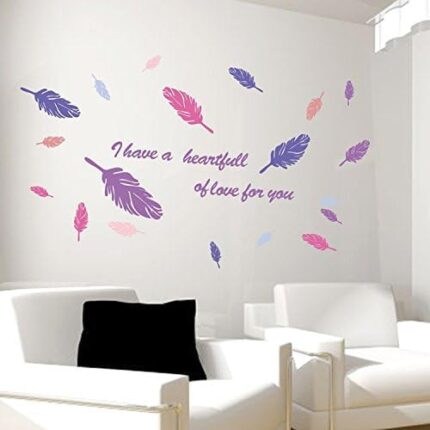 Angel Feather Decorative Wall Sticker Romantic Quotes Eternal Love Wallpaper Living Room Home Decor