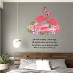 Sk7167 Nordic style wall stickers green leaf lovebird couple flamingo home decoration stickers girls room sweet love sayings home - Image 3