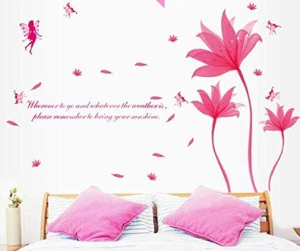 Romantic Red Color Fantastic Flowers Art Wall Sticker Ay9218Bw